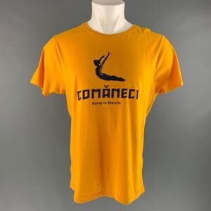 CONTINENTAL Size M Orange Navy Graphic Cotton Short Sleeve T-shirt